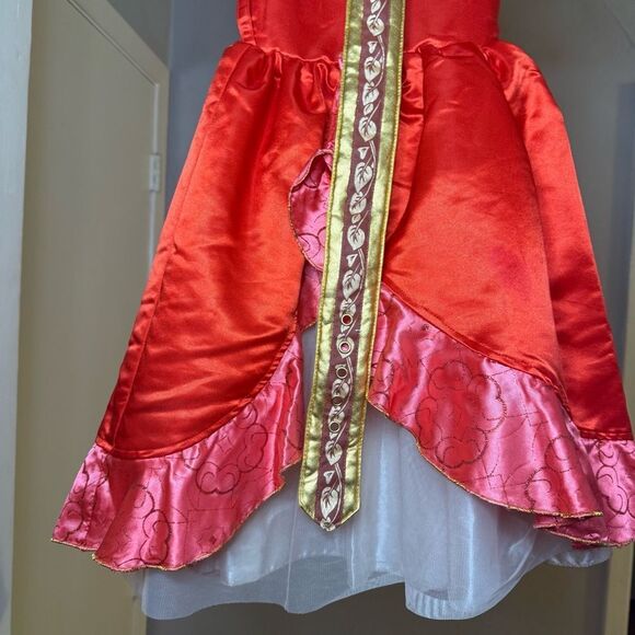 Sz 4 Disney Elena of Avalon Red and Gold Dress Costume - Picture 4 of 12